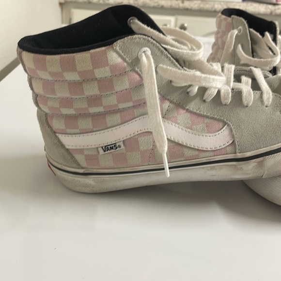 Vans Gray suede and pink and white checkers Size 10.5 Men - Picture 3 of 6